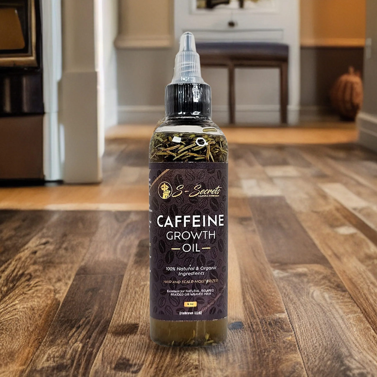 Caffeine Hair Growth Oil 2oz, Herbs, Biotin, Essential oils For All Hair Types